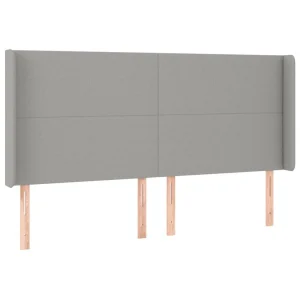 Promotio de vente VidaXL Tête De Lit à LED Gris Clair 203x16x118/128 Cm Tissu 9