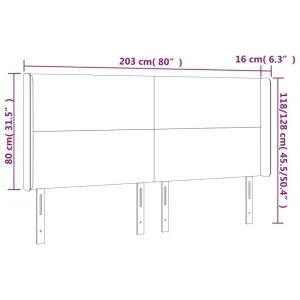 Promotio de vente VidaXL Tête De Lit à LED Gris Clair 203x16x118/128 Cm Tissu 15