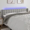 VidaXL Tête De Lit à LED Gris Clair 203x16x78/88 Cm Tissu soldes pas cher 14