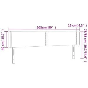 REMISE allant jusqu. VidaXL Tête De Lit à LED Gris Clair 203x16x78/88 Cm Tissu 15