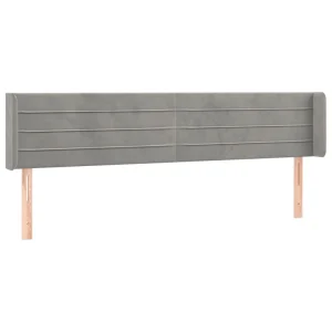authentiques VidaXL Tête De Lit à LED Gris Clair 203x16x78/88 Cm Velours 9