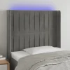 Paiement sécurisé VidaXL Tête De Lit à LED Gris Clair 83x16x118/128 Cm Velours 19