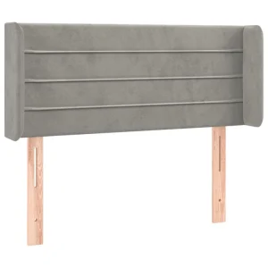 marque pas cher VidaXL Tête De Lit à LED Gris Clair 83x16x78/88 Cm Velours 9