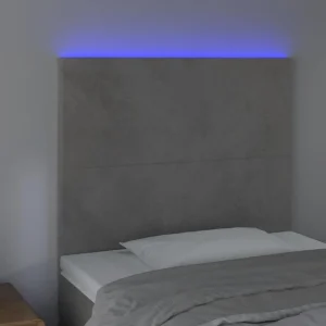 VidaXL Tête De Lit à LED Gris Clair 90x5x118/128 Cm Velours achat pas cher 9