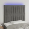 Livraison gratuite VidaXL Tête De Lit à LED Gris Clair 90x5x118/128 Cm Velours 19