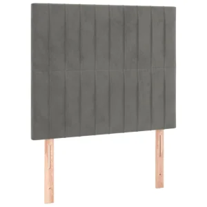 Livraison gratuite VidaXL Tête De Lit à LED Gris Clair 90x5x118/128 Cm Velours 11