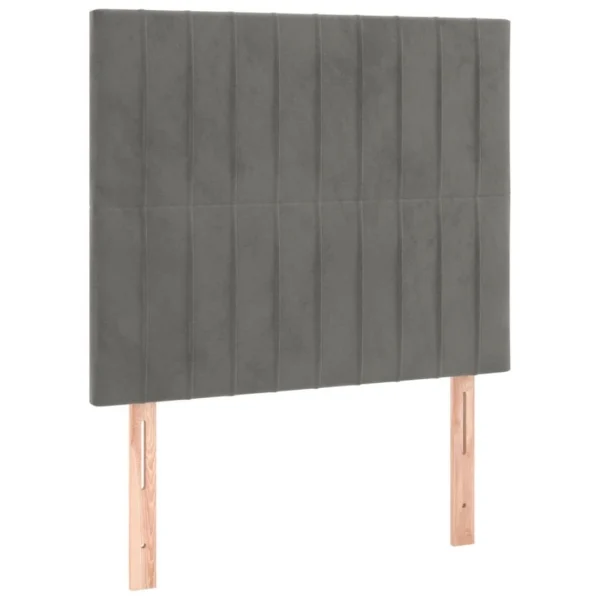 Livraison gratuite VidaXL Tête De Lit à LED Gris Clair 90x5x118/128 Cm Velours 4