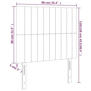 Livraison gratuite VidaXL Tête De Lit à LED Gris Clair 90x5x118/128 Cm Velours 15