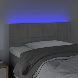 VidaXL Tête De Lit à LED Gris Clair 90x5x78/88 Cm Velours destockage 9
