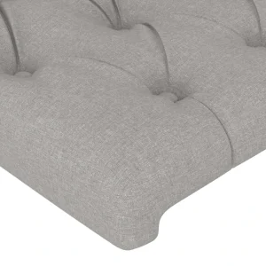 Livraison rapide VidaXL Tête De Lit à LED Gris Clair 93x16x118/128 Cm Tissu 13