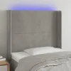VidaXL Tête De Lit à LED Gris Clair 93x16x118/128 Cm Velours comparez les prix 19