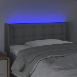 REMISE allant jusqu. VidaXL Tête De Lit à LED Gris Clair 93x16x78/88 Cm Tissu 11