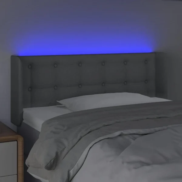 REMISE allant jusqu. VidaXL Tête De Lit à LED Gris Clair 93x16x78/88 Cm Tissu 4