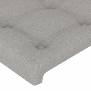 REMISE allant jusqu. VidaXL Tête De Lit à LED Gris Clair 93x16x78/88 Cm Tissu 13
