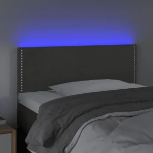 VidaXL Tête De Lit à LED Gris Foncé 100x5x78/88 Cm Velours Nouvelle Collection 9