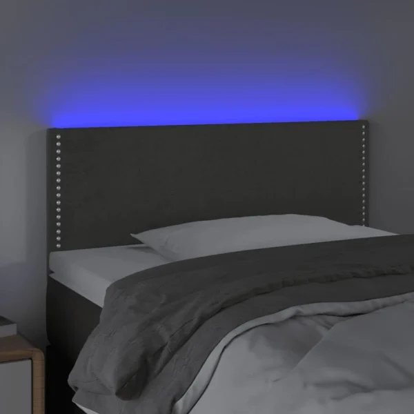 VidaXL Tête De Lit à LED Gris Foncé 100x5x78/88 Cm Velours Nouvelle Collection 3