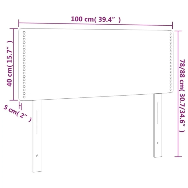 VidaXL Tête De Lit à LED Gris Foncé 100x5x78/88 Cm Velours Nouvelle Collection 6