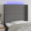 Top ventes VidaXL Tête De Lit à LED Gris Foncé 103x16x118/128 Cm Tissu 19