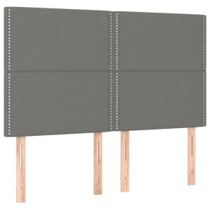 magasin en ligne france VidaXL Tête De Lit à LED Gris Foncé 144x5x118/128 Cm Tissu 11