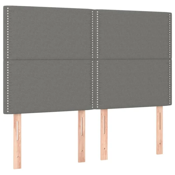 magasin en ligne france VidaXL Tête De Lit à LED Gris Foncé 144x5x118/128 Cm Tissu 4