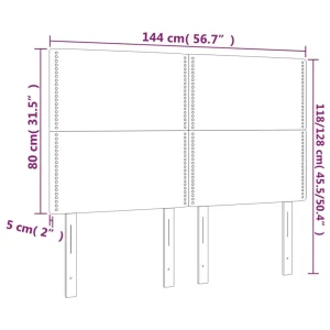 magasin en ligne france VidaXL Tête De Lit à LED Gris Foncé 144x5x118/128 Cm Tissu 15