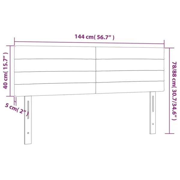VidaXL Tête De Lit à LED Gris Foncé 144x5x78/88 Cm Velours meilleur cadeau 6