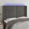 grossiste en ligne VidaXL Tête De Lit à LED Gris Foncé 147x16x118/128 Cm Velours 16