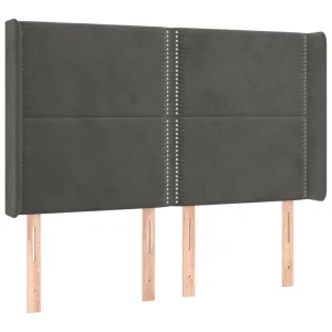 grossiste en ligne VidaXL Tête De Lit à LED Gris Foncé 147x16x118/128 Cm Velours 9