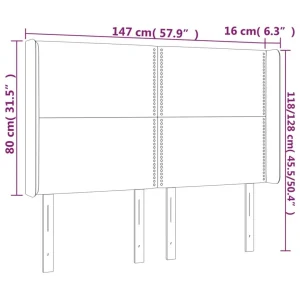 grossiste en ligne VidaXL Tête De Lit à LED Gris Foncé 147x16x118/128 Cm Velours 15