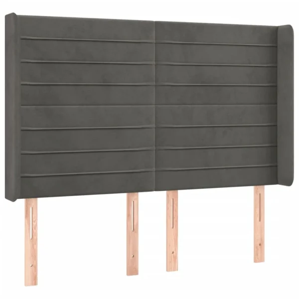 qualité supérieure VidaXL Tête De Lit à LED Gris Foncé 147x16x118/128 Cm Velours 3