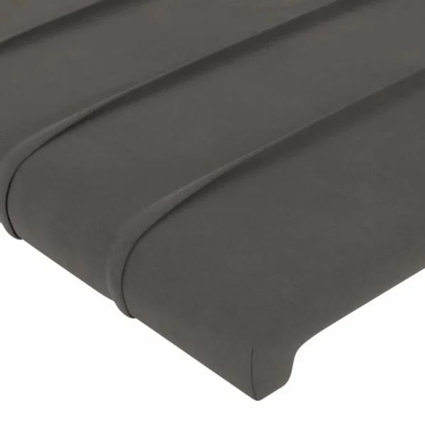 qualité supérieure VidaXL Tête De Lit à LED Gris Foncé 147x16x118/128 Cm Velours 5