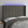 VidaXL Tête De Lit à LED Gris Foncé 147x16x118/128 Cm Velours boutique pas cher 17