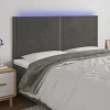 VidaXL Tête De Lit à LED Gris Foncé 160x5x118/128 Cm Velours qualité supérieure 17