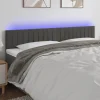 Pas Cher soldes France VidaXL Tête De Lit à LED Gris Foncé 160x5x78/88 Cm Velours 14