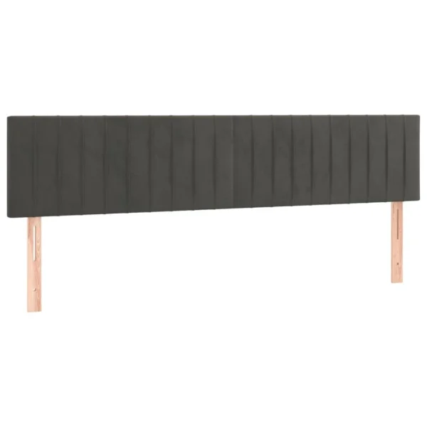 Pas Cher soldes France VidaXL Tête De Lit à LED Gris Foncé 160x5x78/88 Cm Velours 4
