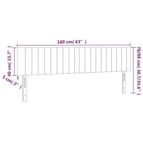 Pas Cher soldes France VidaXL Tête De Lit à LED Gris Foncé 160x5x78/88 Cm Velours 6