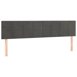 VidaXL Tête De Lit à LED Gris Foncé 160x5x78/88 Cm Velours Prix très abordable 11