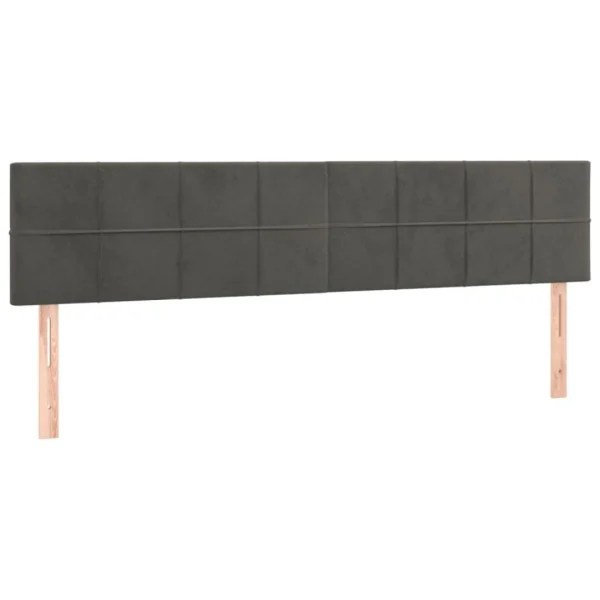 VidaXL Tête De Lit à LED Gris Foncé 160x5x78/88 Cm Velours Prix très abordable 4