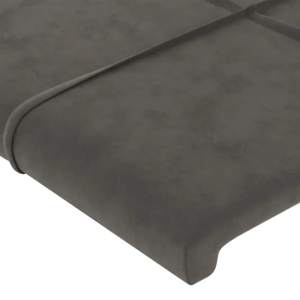 VidaXL Tête De Lit à LED Gris Foncé 160x5x78/88 Cm Velours Prix très abordable 5