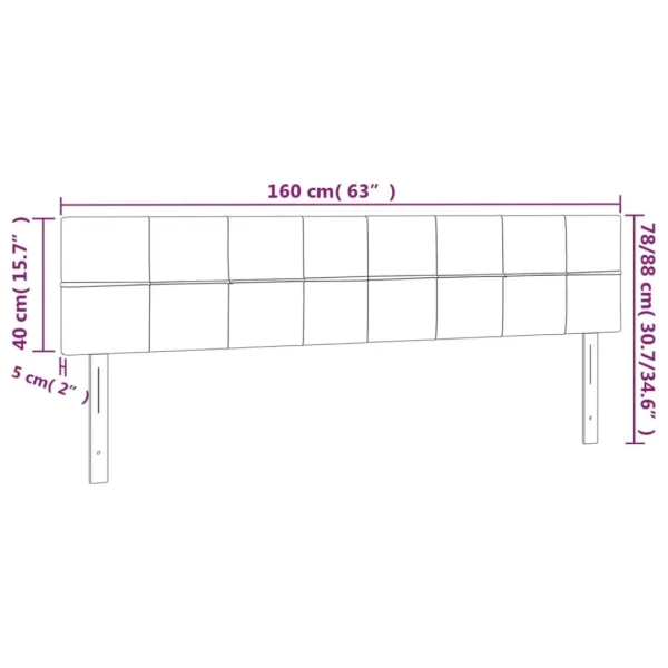 VidaXL Tête De Lit à LED Gris Foncé 160x5x78/88 Cm Velours Prix très abordable 6