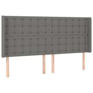 grossiste en ligne VidaXL Tête De Lit à LED Gris Foncé 163x16x118/128 Cm Tissu 9