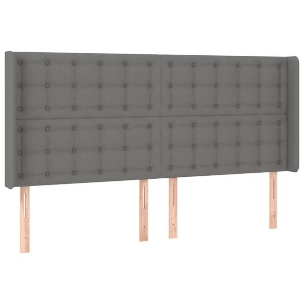 grossiste en ligne VidaXL Tête De Lit à LED Gris Foncé 163x16x118/128 Cm Tissu 3