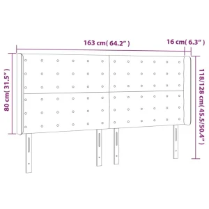 grossiste en ligne VidaXL Tête De Lit à LED Gris Foncé 163x16x118/128 Cm Tissu 15