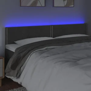 VidaXL Tête De Lit à LED Gris Foncé 180x5x78/88 Cm Velours Protections acheteurs 9