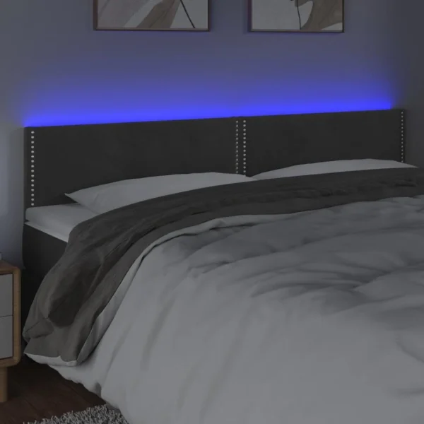 VidaXL Tête De Lit à LED Gris Foncé 180x5x78/88 Cm Velours Protections acheteurs 3