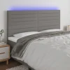 VidaXL Tête De Lit à LED Gris Foncé 200x5x118/128 Cm Tissu Meilleur Service 19