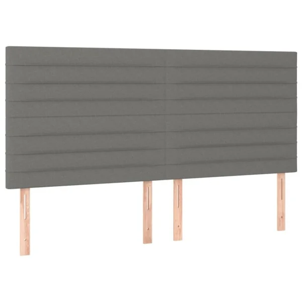 VidaXL Tête De Lit à LED Gris Foncé 200x5x118/128 Cm Tissu Meilleur Service 4