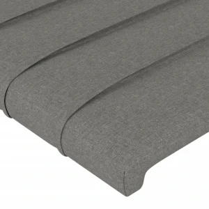 VidaXL Tête De Lit à LED Gris Foncé 200x5x118/128 Cm Tissu Meilleur Service 13