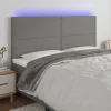 pas cher en ligne VidaXL Tête De Lit à LED Gris Foncé 200x5x118/128 Cm Tissu 16