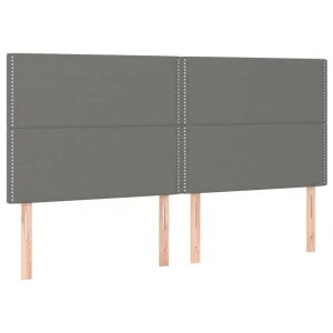 pas cher en ligne VidaXL Tête De Lit à LED Gris Foncé 200x5x118/128 Cm Tissu 11